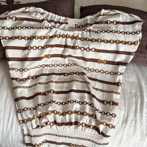 Striped Chain Print Top